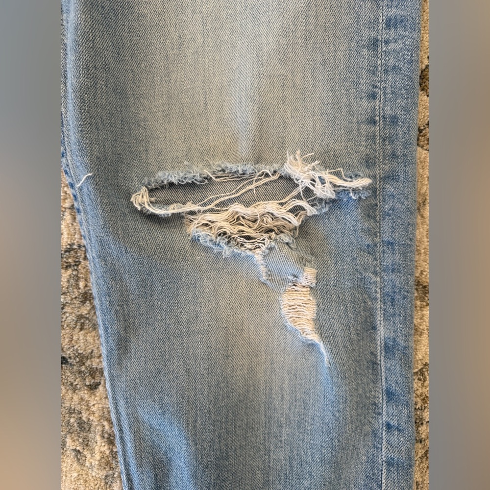 MOTHER Superior The Tomcat High-Rise Straight Distressed Jeans in The Confession - Picture 11 of 14